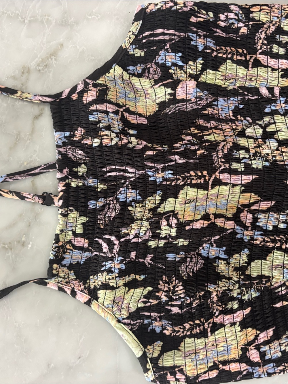Free People Black Maxi Dress with Pastel Floral Pattern - Picture 7 of 9